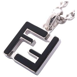 Collar Fendi FF de acero inoxidable Plata Metálico