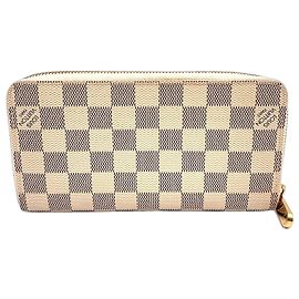 Louis Vuitton Zippy Wallet Damier Azur Weiß