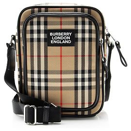 Bolsa transversal Burberry Vintage Check Freddie Marrom Bege