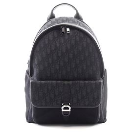 Mochila Dior em canvas e couro Oblique Preto