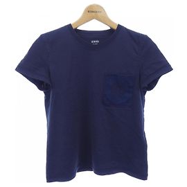 Hermès Hermes Baumwoll-T-Shirt Blau Marineblau