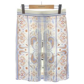 Hermès Hermes Silk Skirt White Blue Beige