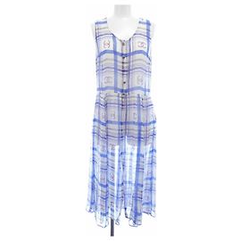 Robe en soie Chanel P74457V65979 Bleu
