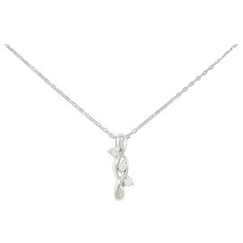 Autre Marque Pt850 Diamant-Halskette Silber