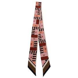 FENDI Sciarpa di seta, Rosa multicolore, Donna Rosa