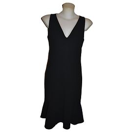 Max Mara Kleid Schwarz mit Volants Schwarz