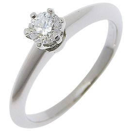 Tiffany & Co. Tiffany Setting Solitär in Platin mit Diamant 0.3-0.39CT Silber