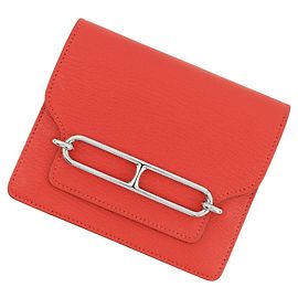 Hermès Cartera bi-fold Hermes Roulis Rouge Cou Roja
