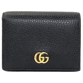 Gucci 456126 GG Marmont Double G Bi-fold Wallet Black