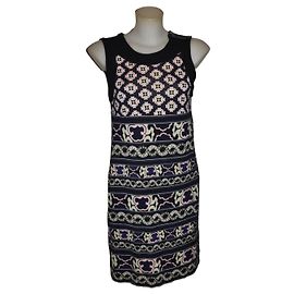 Robe courte Diane von Furstenberg Noir Rose Blanc Multicolore