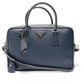 Prada Saffiano 2-Way Handbag in Navy Navy blue