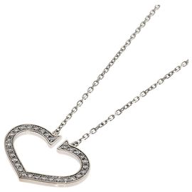 Collar Cartier C Heart Large Diamond en oro blanco de 18K Dorado