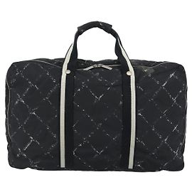 Chanel Travel Line Boston in Nylon Stampato Medium Nero