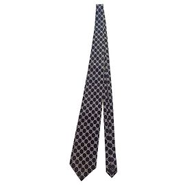 Gravata Gucci GG Supreme em seda azul marinho Branco Azul