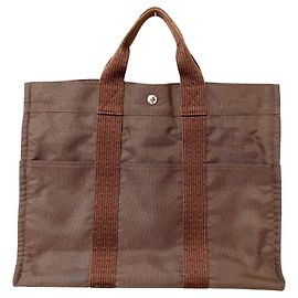Hermès Sac cabas HERMES Herline MM en marron Marron