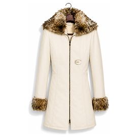 Just Cavalli Langer Daunenmantel Elfenbein Weiß