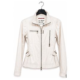 Prada Chaqueta de algodón Slim Fit - Marfil Blanco