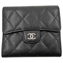 Chanel Classic Flap Card Case Quilted Caviar Black