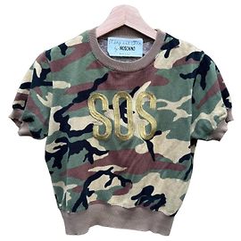 Moschino Cheap and Chic Moletom Camouflage SOS Marrom Preto Bege Verde