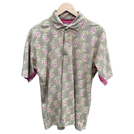 Autre Marque C.P. Company Polo Printed Cloth Rose Vert Jaune