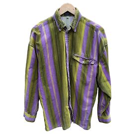 Camisa Listrada Gianni Versace Verde Roxo