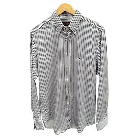 Etro Camisa de algodón a rayas Blanco Azul