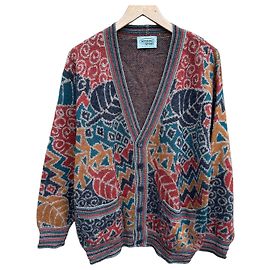Missoni Sport Cardigan geometrisches Muster Multicolor Braun Schwarz Rot Mehrfarben Grün Grau Gelb