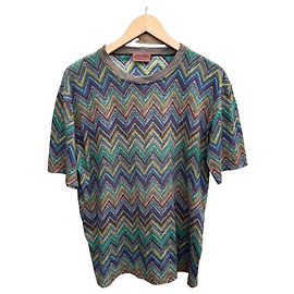 Missoni Camiseta de malha Zig Zag Vermelho Azul Multicor Verde Amarelo
