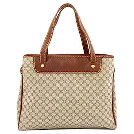 Céline Celine Macadam Pattern Canvas Handbag Brown