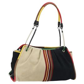 BOTTEGA VENETA Tote Bag Canvas Multicolor Silber Auth 188875A Silber Mehrfarben