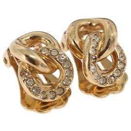 Brincos Christian Dior em metal dourado Auth BA13643 Outro