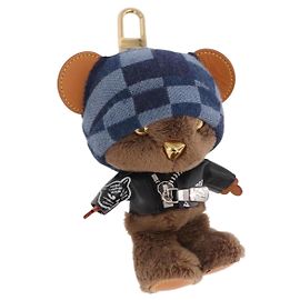 LOUIS VUITTON Bear Bag Charm Leather Brown M03206 LV Auth 188945SM Brown