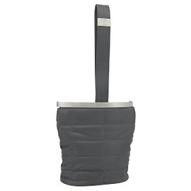 CHANEL Hand Pouch Choco Bar Handtasche Nylon Grau Silber CC Auth BA13593A Braun Silber