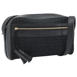 GIVENCHY Shoulder Bag Canvas Black Auth 188526 Black