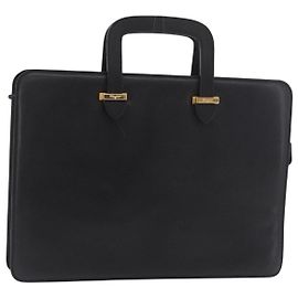 Borsa Business Salvatore Ferragamo in pelle nera e oro Auth BA13557 Nero D'oro