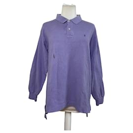 Polo à manches longues en coton vintage Yves Saint Laurent violet clair M Violet