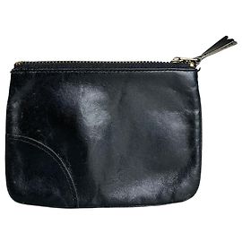 Comme Des Garcons Pochette en cuir vintage Comme des Garçons Noir Fermeture éclair dorée Noir