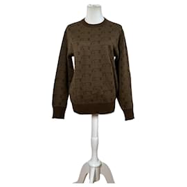 Yves Saint Laurent Vintage Saint Laurent FF Monogramm Strickpullover Braun Beige L Braun