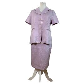Vintage Givenchy Textured Silk Blend Twin Set Blazer Lavender S Purple