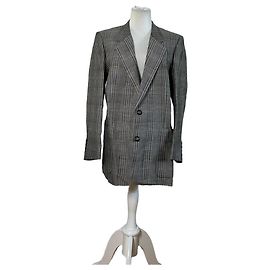 Vintage Dior Men's Wool Linen Blazer Grey Black M Grey
