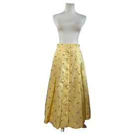 Chloé Saia floral vintage Chloe em mistura de seda amarela c. 2000 Amarelo