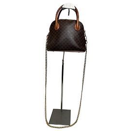 Céline Bolsa de Ombro Vintage Celine em Lona Macadam Marrom Tan Marrom