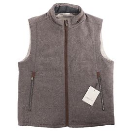 Corneliani Seide-Kaschmir Weste, Größe 50 IT Braun