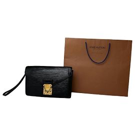 Clutch Vintage Louis Vuitton en piel Epi negro Negro