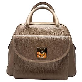 Céline Bolsa de couro vintage Celine Paris marrom claro Marrom