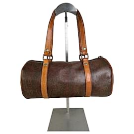 Autre Marque Bolso de cuero con relieve Paisley vintage Etro Marrón Tan Camello