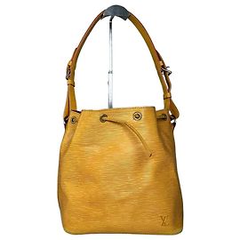 Sac seau vintage Louis Vuitton en cuir Epi jaune doré Doré