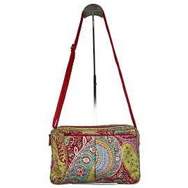 Autre Marque Borsa a tracolla vintage Etro in cotone con stampa paisley rosso verde blu Rosso