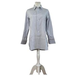 Camicia in cotone vintage Dior da uomo azzurro bianco L Blu