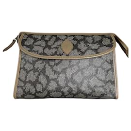 Yves Saint Laurent Bolso de mano de lona texturizada Vintage Saint Laurent Gris Beige Gris